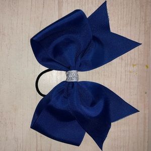 blue cheerleading bow